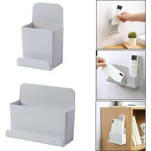 Wall Mount Storage Box for TV Controller, Removable Phone Holder, Convenient to