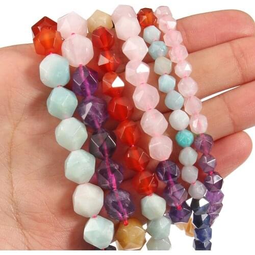 Natural Mixed Fceted 7 Chakra Round Loose Stone Beads for Jewelry Making DIY Yoga Bracelet Healing Reiki Energy Jewelry 15