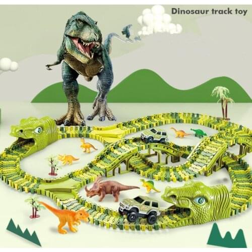 NEW Dinosaur Railway Toy Car Track Racing Track Toy Set Educational Bend Flexible Race Track For Children gift
