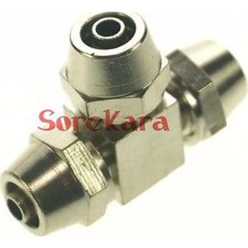 Qucik fit For 6x4mm O/DxI/D Hose Tee 3 Way Brass Pneumatic Pipe Hose Coupler Fitting Connector Adapter