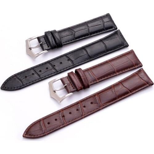 BEAFIRY Watch Band 12mm 14mm 16mm 18mm 20mm 22mm 24mm Bamboo Pattern Leather Strap Brown Black for Men Women Watchband