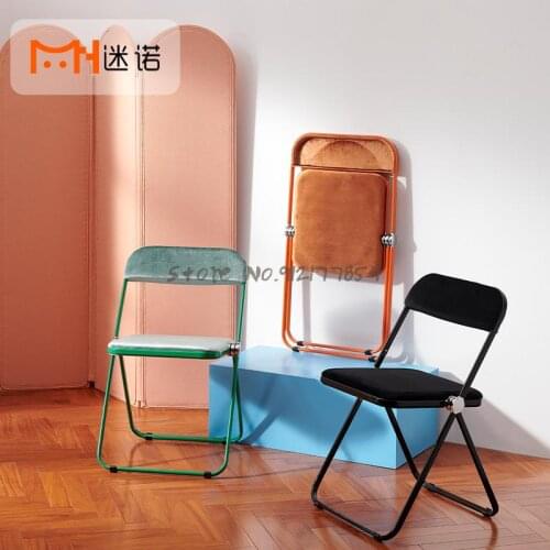 Nordic Transparent Folding Table And Chair Backrest Home Designer Dining Chair Net Red Ins Milk Tea Shop Fashion Coffee Table An