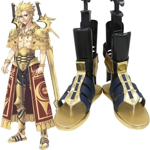Fate/Prototype Second Holy Grail War Archer-class Servant Ancient Epic Gilgamesh Heroic Spirit Game Cosplay Shoes Boots C006