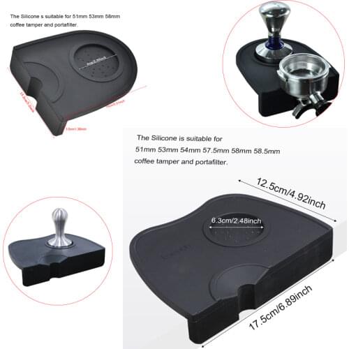 IYouNice 1PC Coffee Tamper Silicone Rubber Tampering Corner Mat Black Mat (without tampers) IYN3114