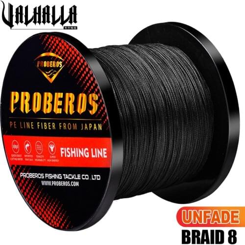 VALHALLA 8 Braid Fishing Line 300M 500M 1000M 2000M 8 Strands 0.28mm-1mm Yarn Line Fishline 40LB-300LB Unfade Braided Line