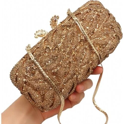 XIYUAN Diamond Clutch Bags for Women Luxury Wedding Clutch Purses and Handbags with Rhinestone gold Crystal shoulder Bag handbag