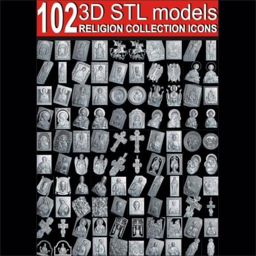 102pcs Religion collection icons 3d model STL relief for cnc STL format Christian 3d model stl relief artcam vectric aspire