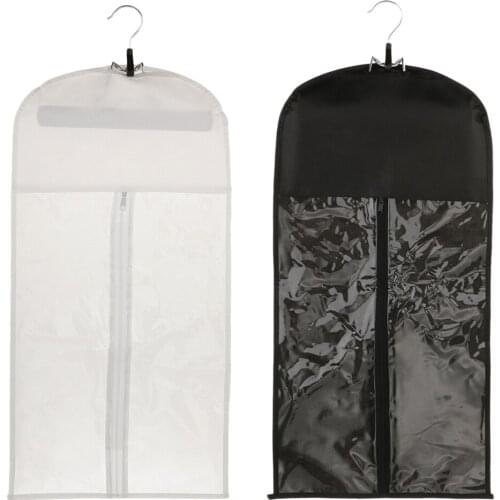 2 Pieces Professional Hair Extensions Wig Storage Bag Holder Case Dustproof Organizer Protector Black & White