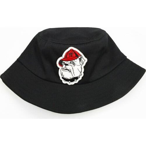 2021 Cartoon Big Dog Embroidery Cotton Bucket Hat Fisherman Hat Outdoor Travel Hat Sun Cap Hats for Men and Women 242