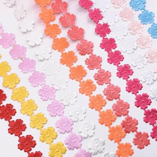 5Yard/lot 2cm Lace Ribbon Cherry Flower Tape Embroidered Fabric Wedding Party DIY Decoration Lace Trimmings Sewing Accessories