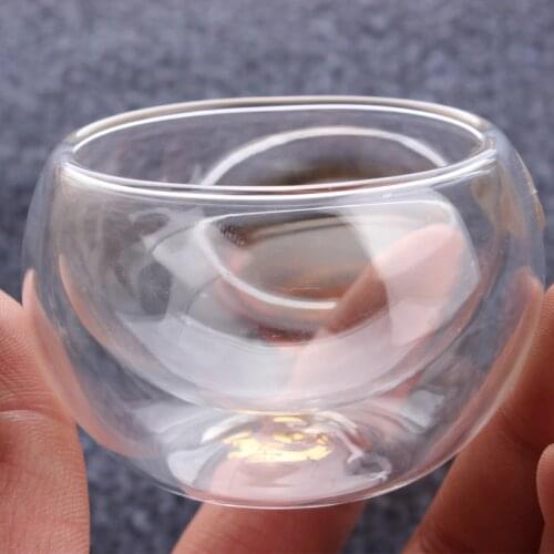Free shipping double walled glass tea cup