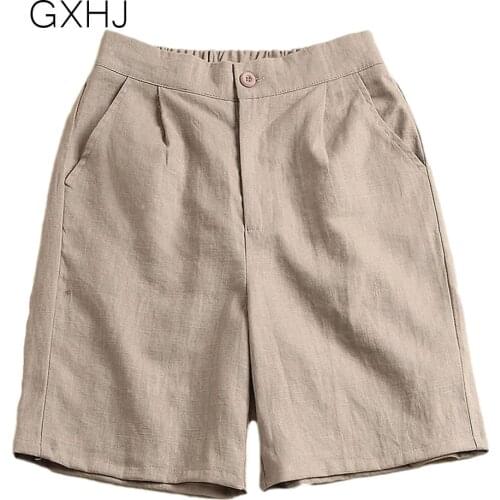 Cotton Linen Pants for Women Trousers Casual Plus Size Womens Summer Knee length pants Women‘s Pants Trousers LHJ010