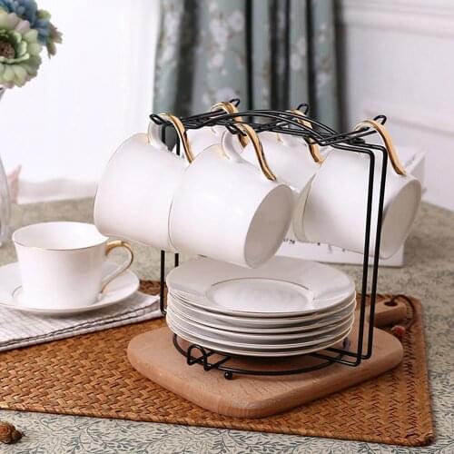 Household Hanging Cup Holder Kitchen Coffee Cup Glass Tray Rack Storage Rack Storage Bold Black Rack