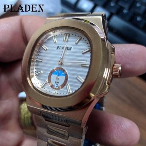 2021 PLADEN Casual Watch for Men Top Brand Luxury Military Stell Wrist Watches Mens Fashion Swim Patek Wristwatch Dropshipping
