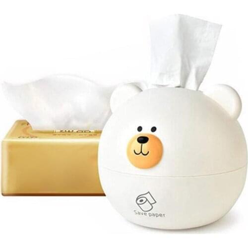 Cute Bear Design Paper Towel Tissue Box Storage Case Car Desktop Napkin Holder