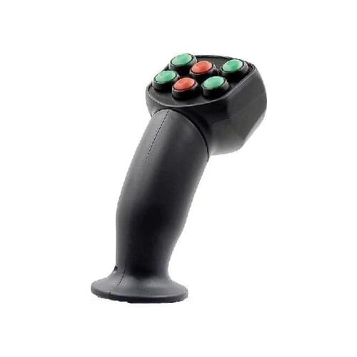 Joystick handle control for heavy equipments with 6 buttons