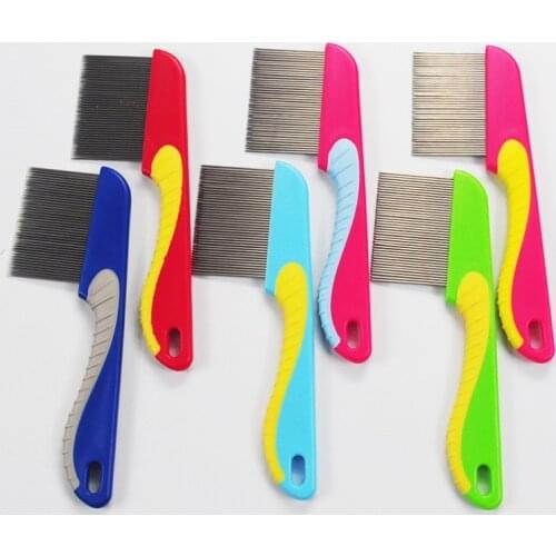 Stainless Steel Pet Hair Cleaning Tools Kong Dog Grooming Comb Pet Flea Comb Dog Cat Hair Grooming Slicker Comb Dog Accessories
