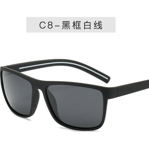 Square mens polarized sunglasses Outdoor driving fishing beach sun glasses Sports style is elastic and comfortable male glasses