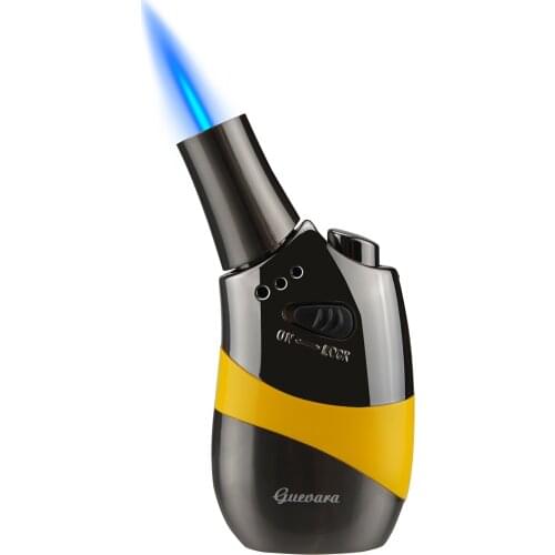 Guevara Metal Windproof Mini Cigar Lighter Jet Blue Flame Torch Cigarette Lighters Jet Big Flame Cigar Lighter for Gift Box