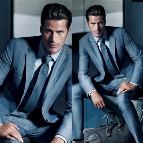 Terno Masculino Mens Suits (jacket+pants) Wedding One Button Groom Tuxedos Groomsmen Best Man Wedding Party Business Dinner/dart