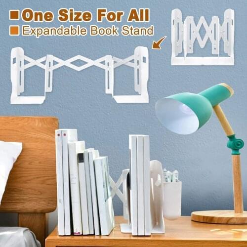 New Adjustable Expandable Book Stand Folding Shelf Telescopic Book Stand Premium Abs Materials Bookends With Pen Books Holders