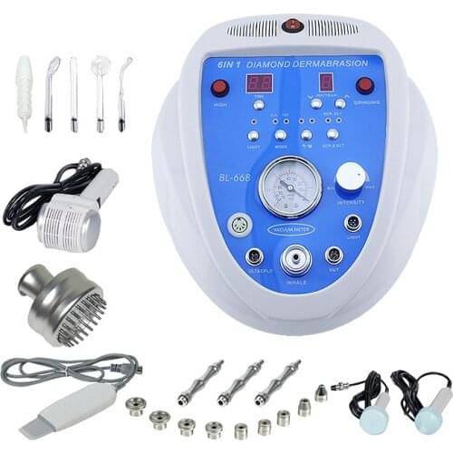 New stock arrival! ! 6 in 1 Diamond Microdermabrasion Apparatus Beauty Hot and Cold Hammer Ultrasonic Skin Tightening