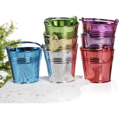 Plastic Bucket Home Decoration Ornaments Mini Crafts Desktop Storage Bucket Garden Watering Container Household Water Bucket