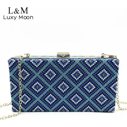 Womens Luxury Designer Diamond Clutch Bag Purses And Handbags Day Party Dinner Small Chain Shoulder Bag Crystal Metal Box X619H