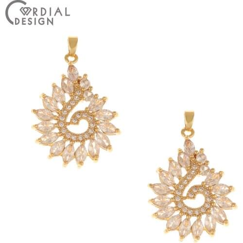 Cordial Design 10Pcs 23*35MM Necklace Making/DIY Pendant/Jewelry Findings & Components/Hand Made/CZ Charms/Jewelry Accessories