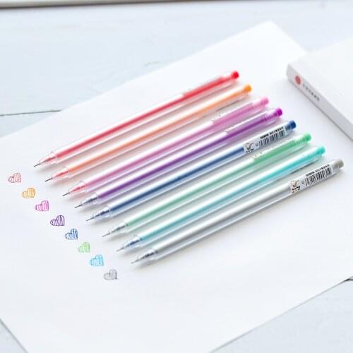 8 Color Drawing Pen Set Matte Handle Ballpoint 0.5mm Gel Ink Pen Art Marker Liner for Album Notebook Journal diary Design F074