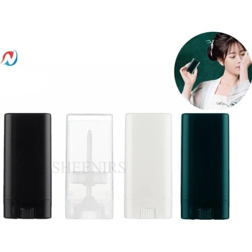 Sheenirs 12PC 15ml White Plastic Deodorant Container 0.5Oz Empty Oval Lip Balm Tube for Lipstick Crayon Chapstick DIY Make Tube