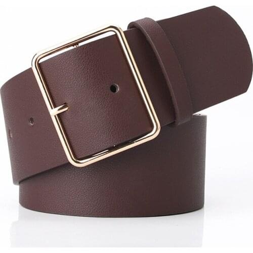 Fashion metal buckle pin belt for women Wide PU leather Cummerbunds strap ladies dress trench coat corset belt clothes accessory