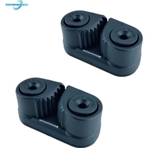 2X Black Double Nylon Ball Bearing Rope Clamp Cleat Marine Boat Pilates Equipment Fast Entry Rope Wire Fairlead Sailing Sailboat