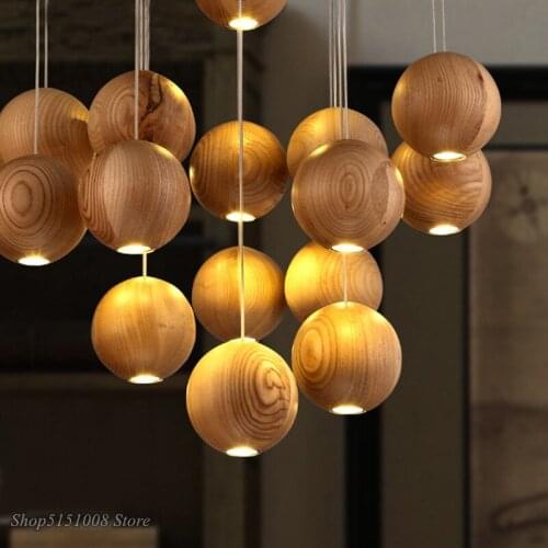 Modern Solid wood pendant light Nordic living room hanging lights pendant lamp Restaurant Home Decor luminaire light fixtures