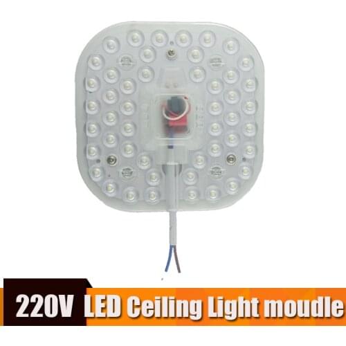 Led Module Light Square AC220V 230V 240V 12W 18W 24W Replace Ceiling Lamp Lighting Source Energy Saving Convenient Installation