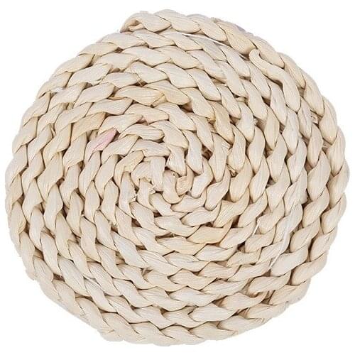 Woven Table Pad Natural Corn Fur Thickened Insulation Tea Mat Heat Resistant Casserole Pad Dining Table Round Placemat