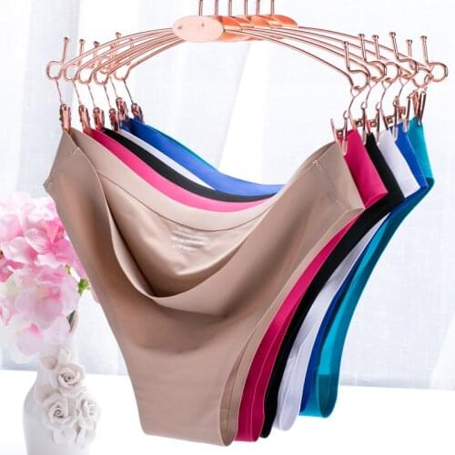 New Hot Womens Invisible Panties Ice Briefs Silk Cool Thongs Intimates Seamless Underwear Triangle Big Yards Female Briefs