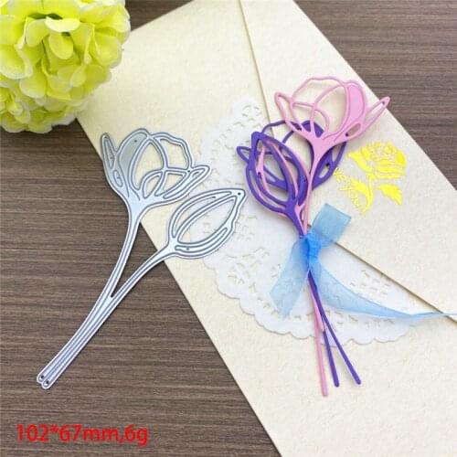 Tulip Blossom Die Cuts For Cards Making 2 Pcs Flowers Metal Cutting Dies Stencils 2020 Decorative Embossing DIY Paper Cards