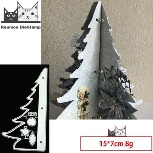 Reunion 3D Christmas Tree Metal Cutting Dies Scrapbooking Craft Mold Cut Die Stencil Handmade Paper Card Make Template New