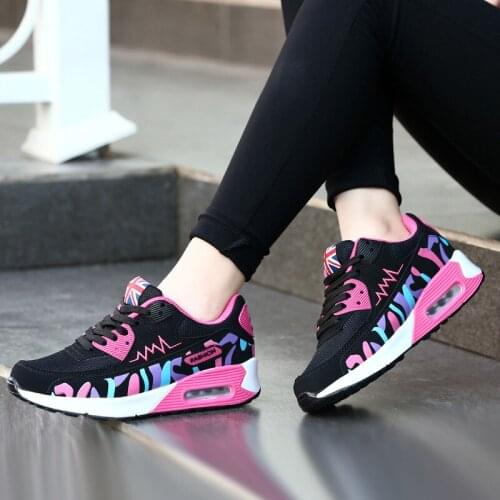 PU Leather Running Shoes Women Soft Air Cushioning Sneakers White Black Damping Non Slip Ladies Trainers Basket Walking Sports