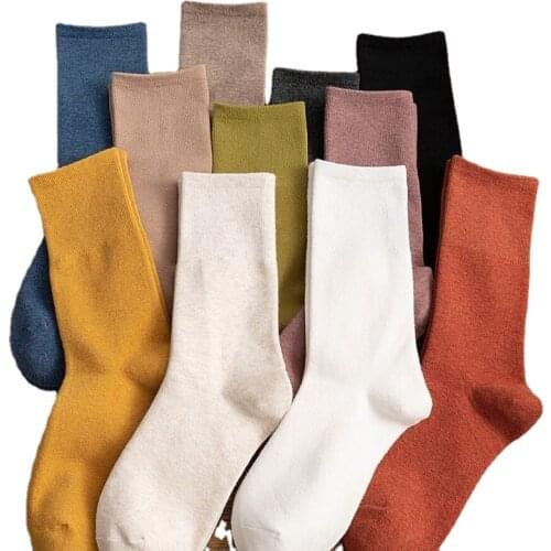 Womens fall and winter new solid color high leg socks corsets popular mid calf stockings womens style