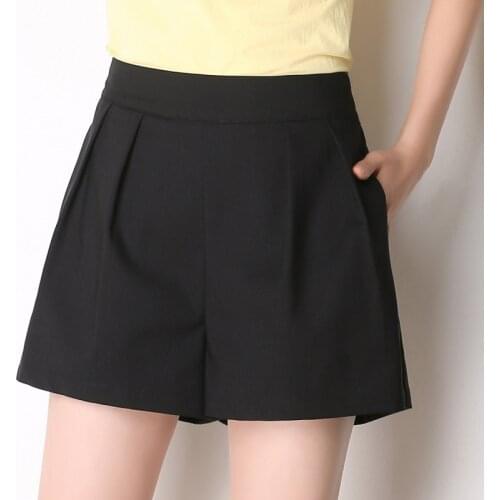 Wide Leg Shorts Women Summer Balck White Elastic High Waist Elegant Female Loose Large Size Mini Shorts Ladies 4xl