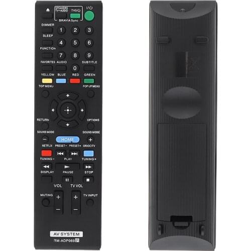 1Pc Black ABS IR 433MHz Replacement TV Remote Control AV System with 10M Transmission Distance Fit for Sony RM-ADP069