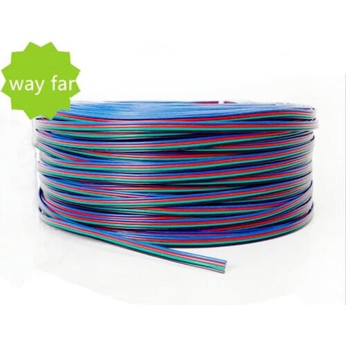10m/lot 4p Pin Pure Copper Tinned copper wire 22AWG PVC insulated electrical wire LED rgb strip extend cord wire connector