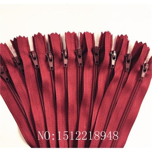 10pcs ( 12 Inch ) 30cm Red wine Nylon Coil Zippers Tailor Sewer Craft Crafters &FGDQRS #3 Closed End