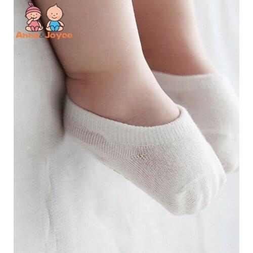 4Pairs/lot Sweet Baby Girls Boys Anti-slip Socks Solid Summer Unisex Cotton Ankle Socks