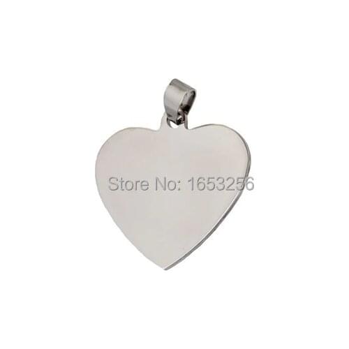 Wholesale price 5pcs Lot Stainless Steel Both Polished Plain Sweet Heart Pendant Charm Unisex Jewelry 22*26mm