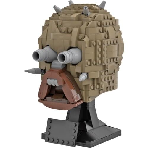 677Pcs MOC-73338 War Helmet Bricks Model DIY Building Block Kits Compatible with 75277/75304 (Licensed and Designed by Albo)