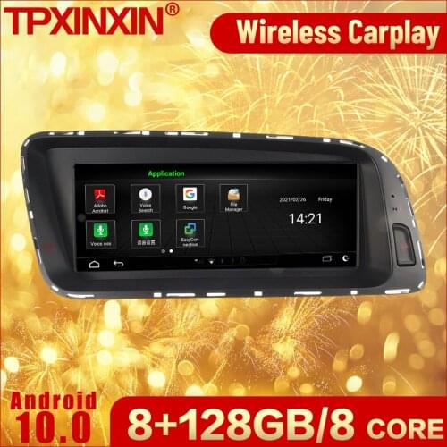 8+128G 2 Din Android Multimedia Receiver For Audi Q5 2009 2010 2011 2012 2013 2014 2015 2016 BT Navi Radio Video Audio Head Unit