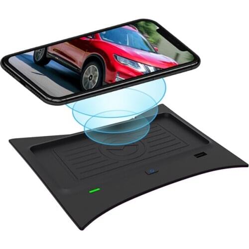 Car QI Wireless Charger Accessories Interior Modification 15W Fast Phone Charging Plate for Nissan X-Trail 2014-2021